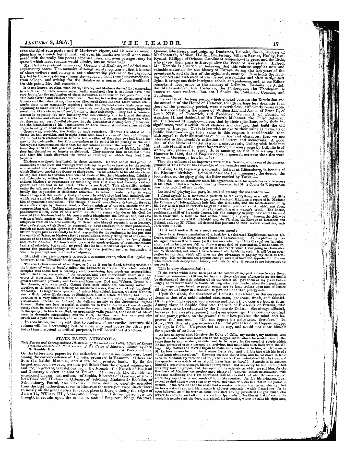 Leader (1850-1860): jS F Y, 1st edition - Untitled Article