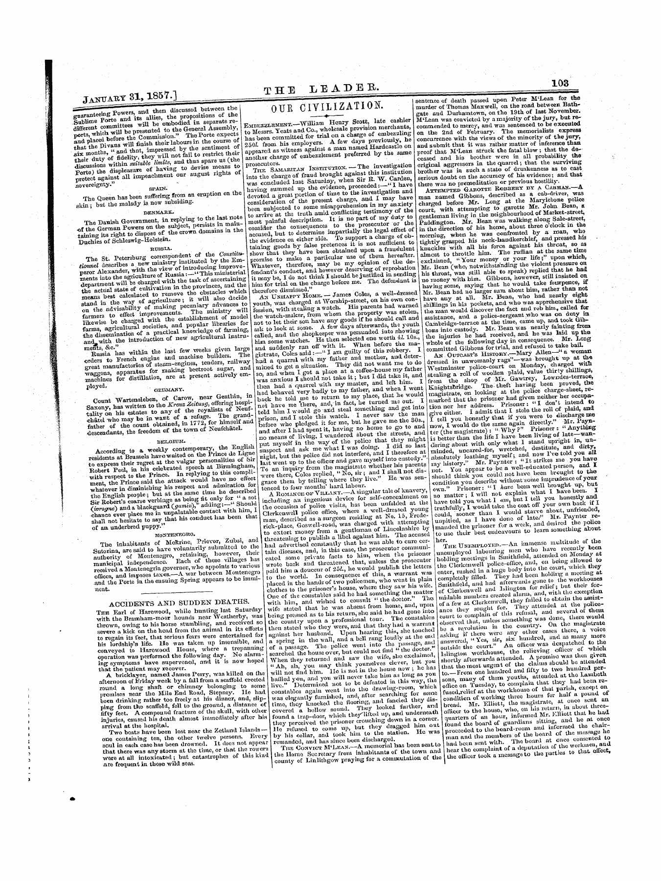 Leader (1850-1860): jS F Y, 1st edition - Untitled Article