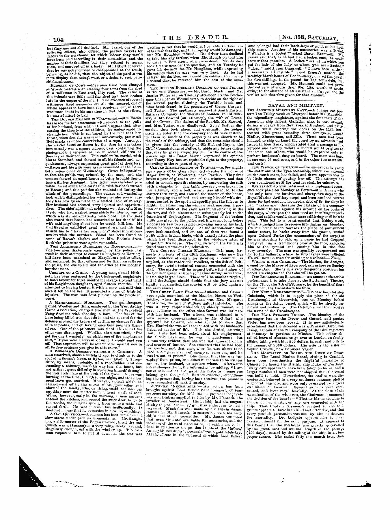 Leader (1850-1860): jS F Y, 1st edition - Untitled Article