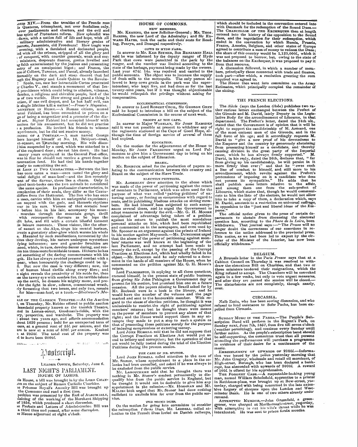 Leader (1850-1860): jS F Y, 1st edition - Untitled Article