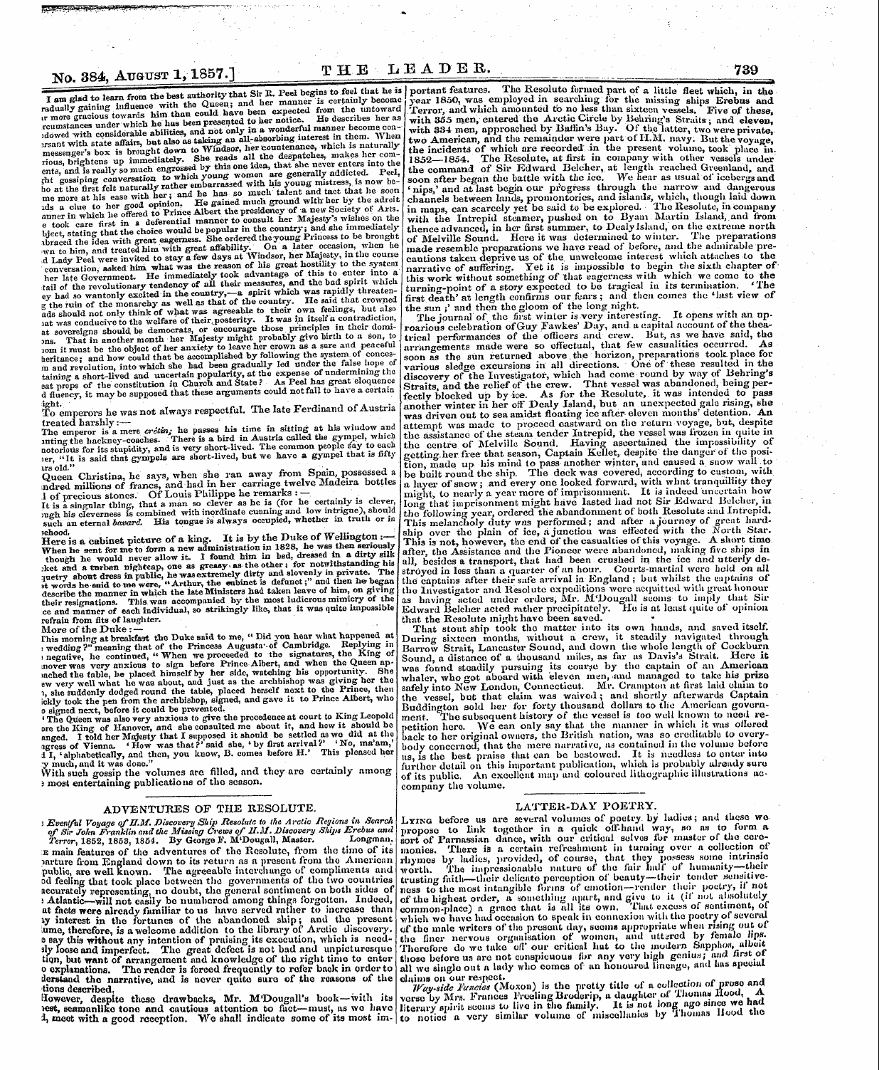 Leader (1850-1860): jS F Y, 1st edition - Untitled Article