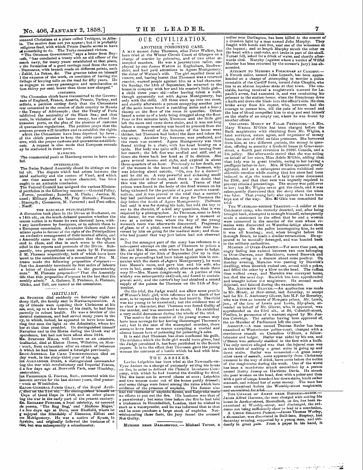 Leader (1850-1860): jS F Y, 1st edition - Untitled Article