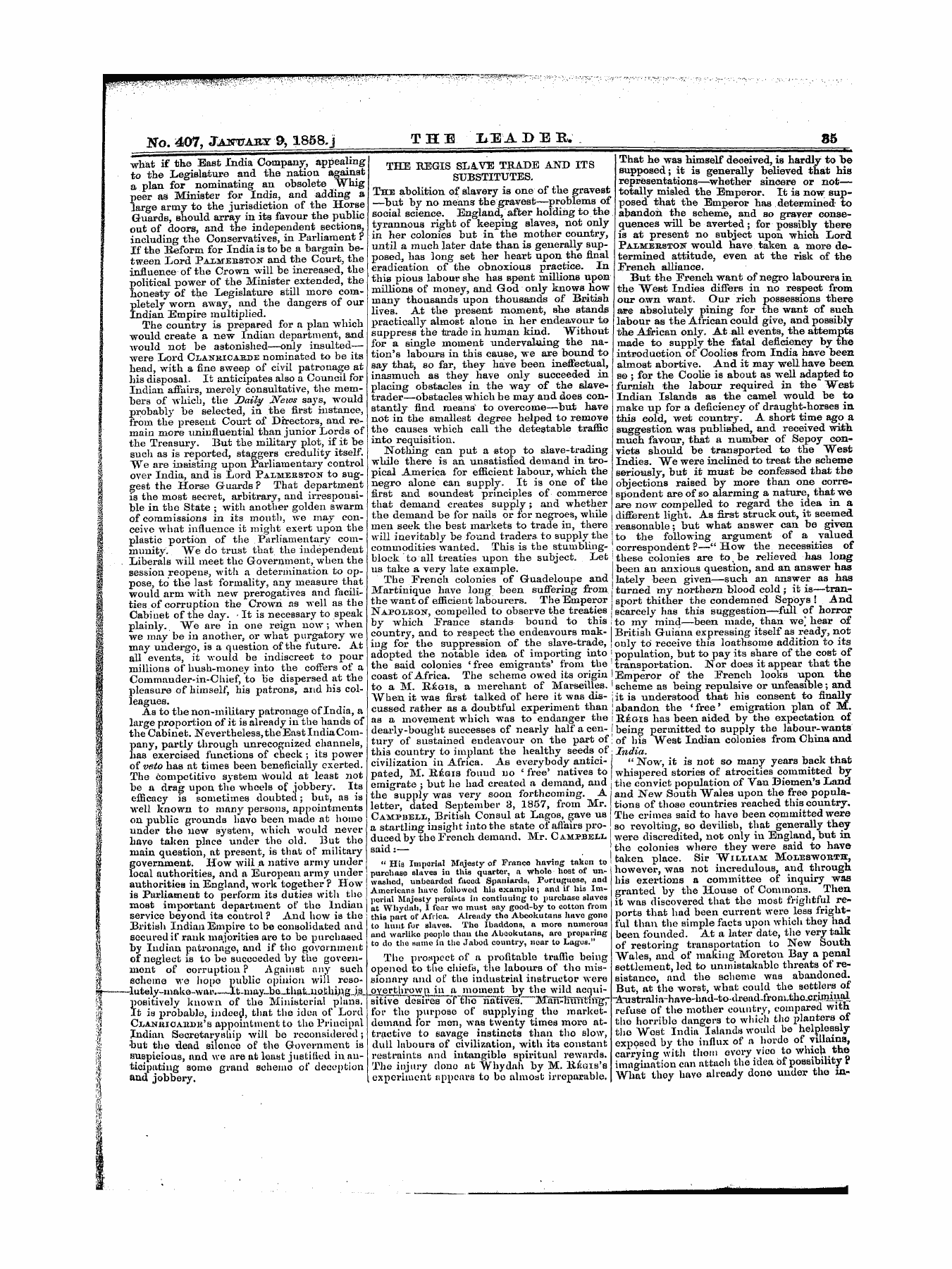 Leader (1850-1860): jS F Y, 1st edition - Untitled Article