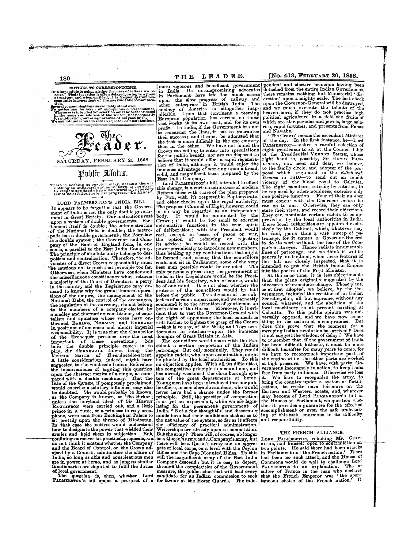 Leader (1850-1860): jS F Y, 1st edition - Untitled Article