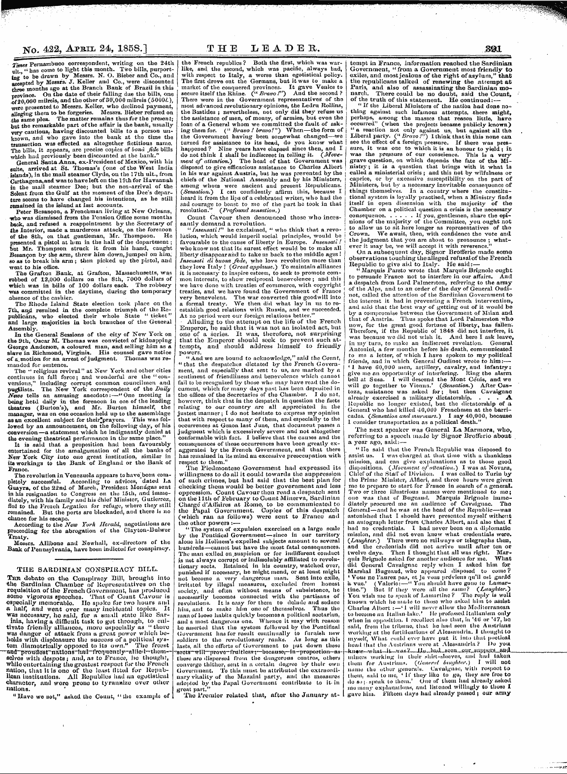 Leader (1850-1860): jS F Y, 1st edition - Untitled Article