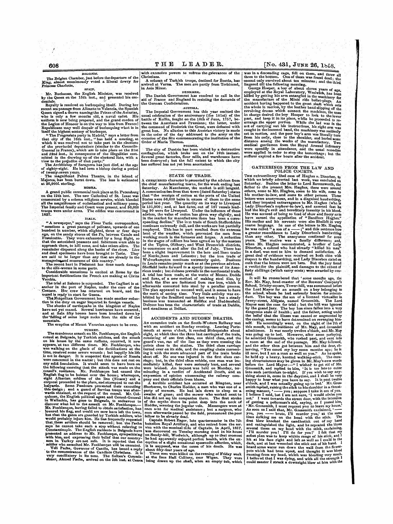 Leader (1850-1860): jS F Y, 1st edition - Untitled Article