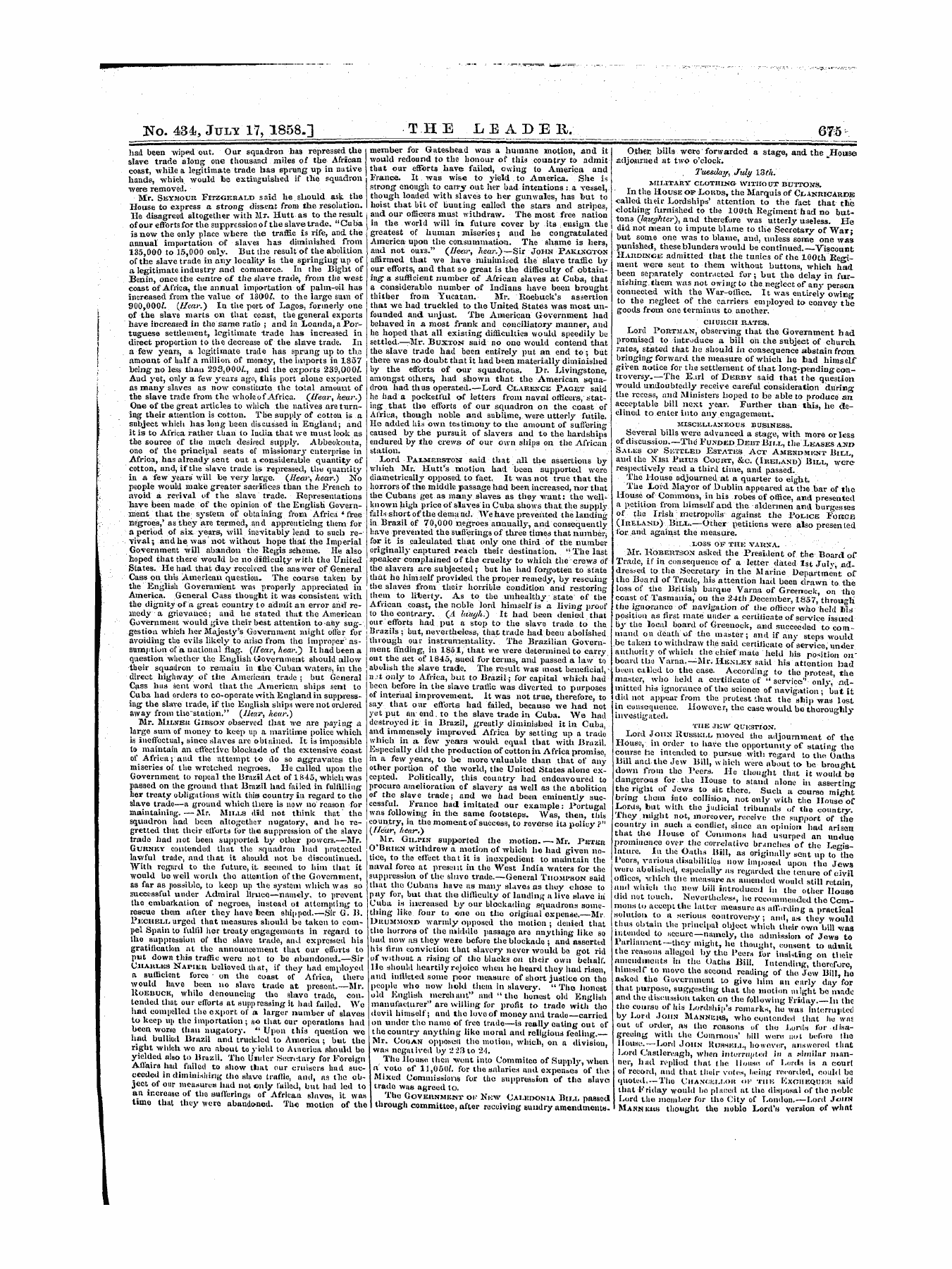 Leader (1850-1860): jS F Y, 1st edition - Untitled Article