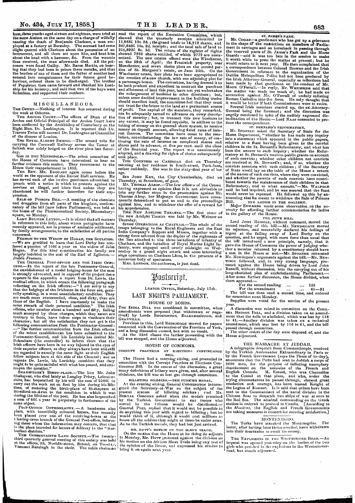 Leader (1850-1860): jS F Y, 1st edition - Untitled Article