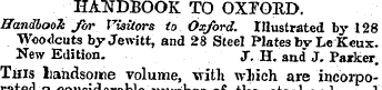 HANDBOOK TO OXFORD. Handbook for Visitor...