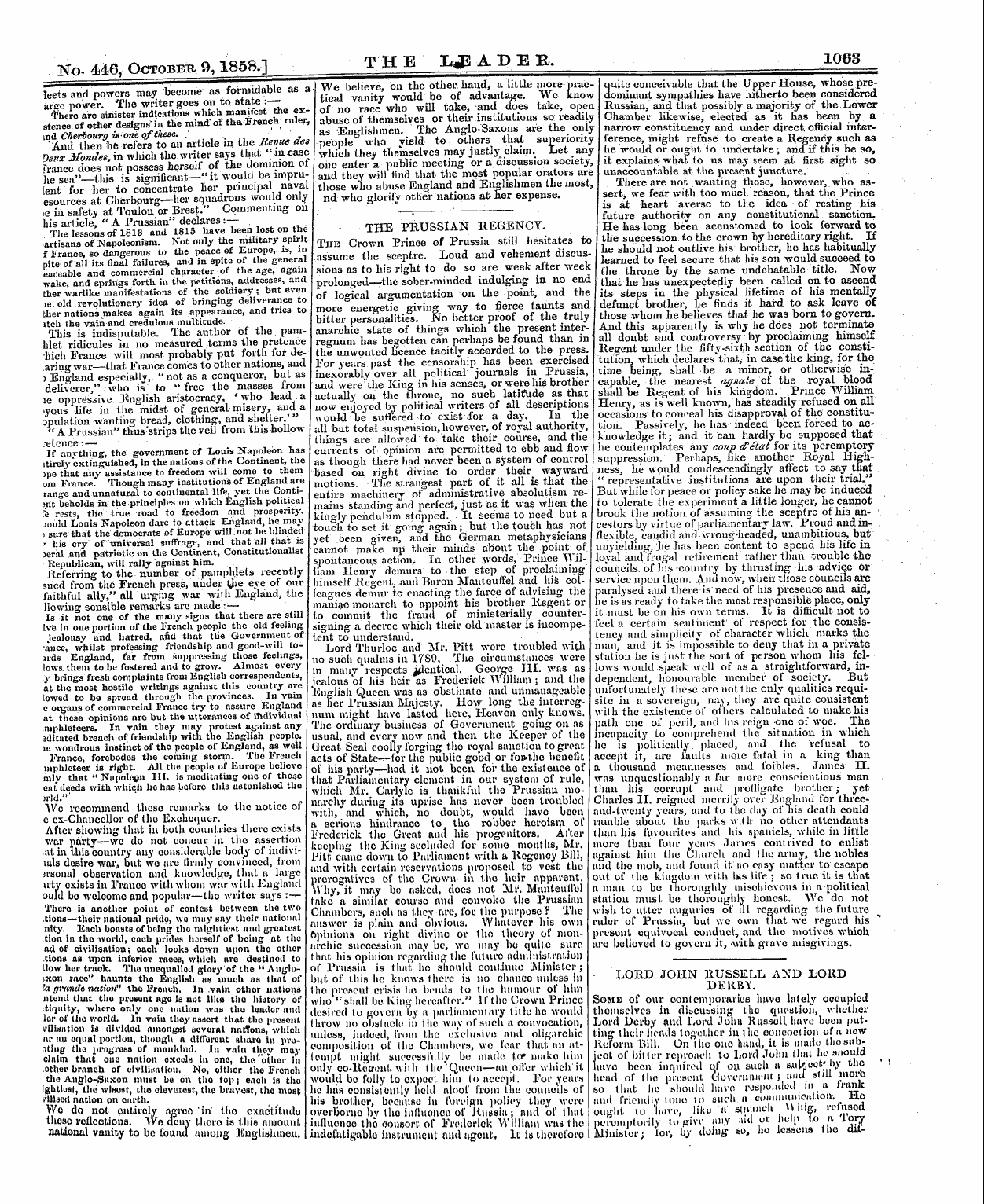 Leader (1850-1860): jS F Y, 1st edition - Untitled Article