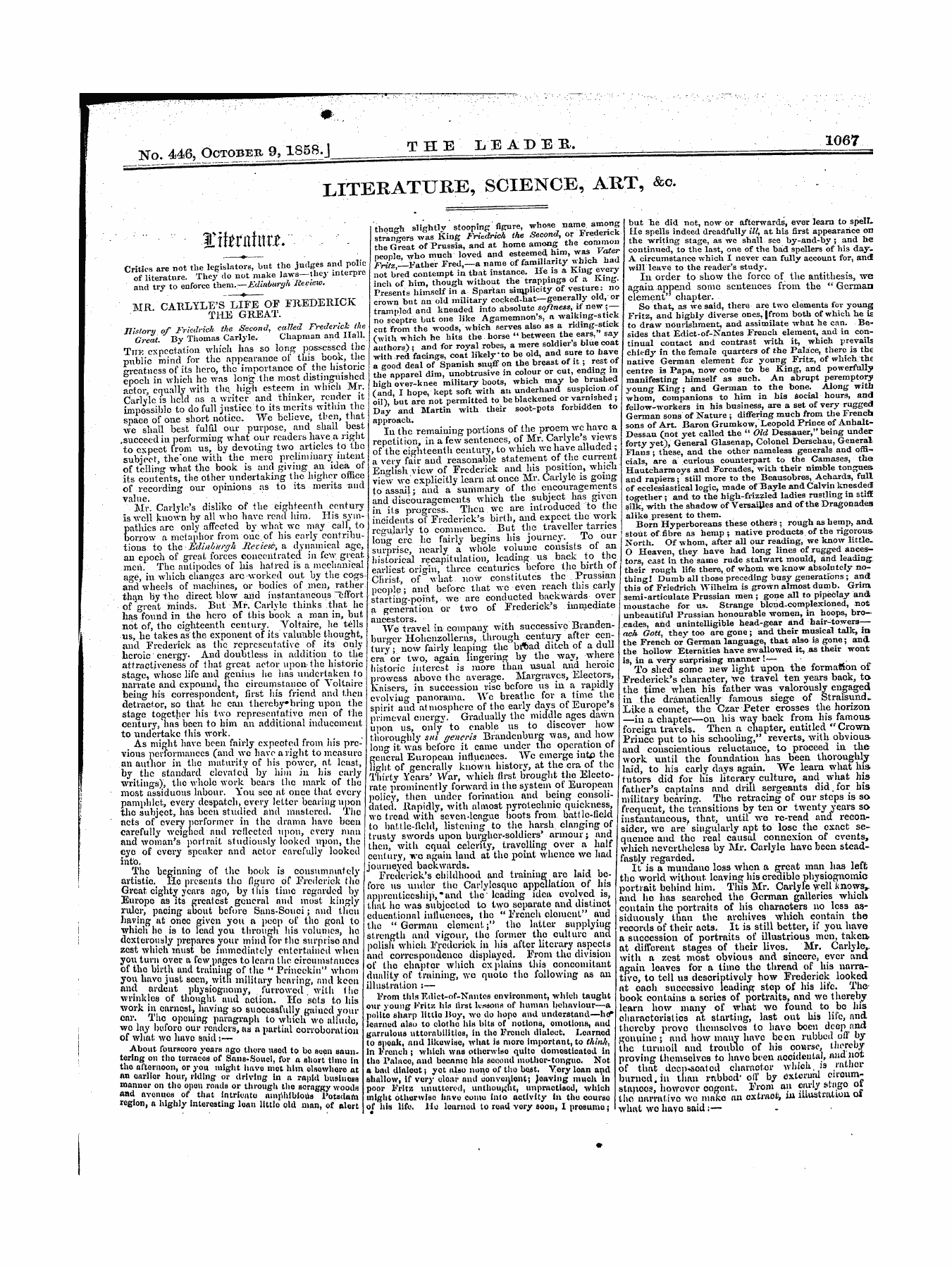 Leader (1850-1860): jS F Y, 1st edition - Untitled Article