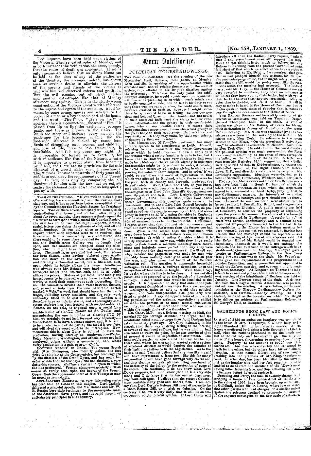 Leader (1850-1860): jS F Y, 1st edition - ^ 1 * ^0111^ ^Nwttgetlce , '