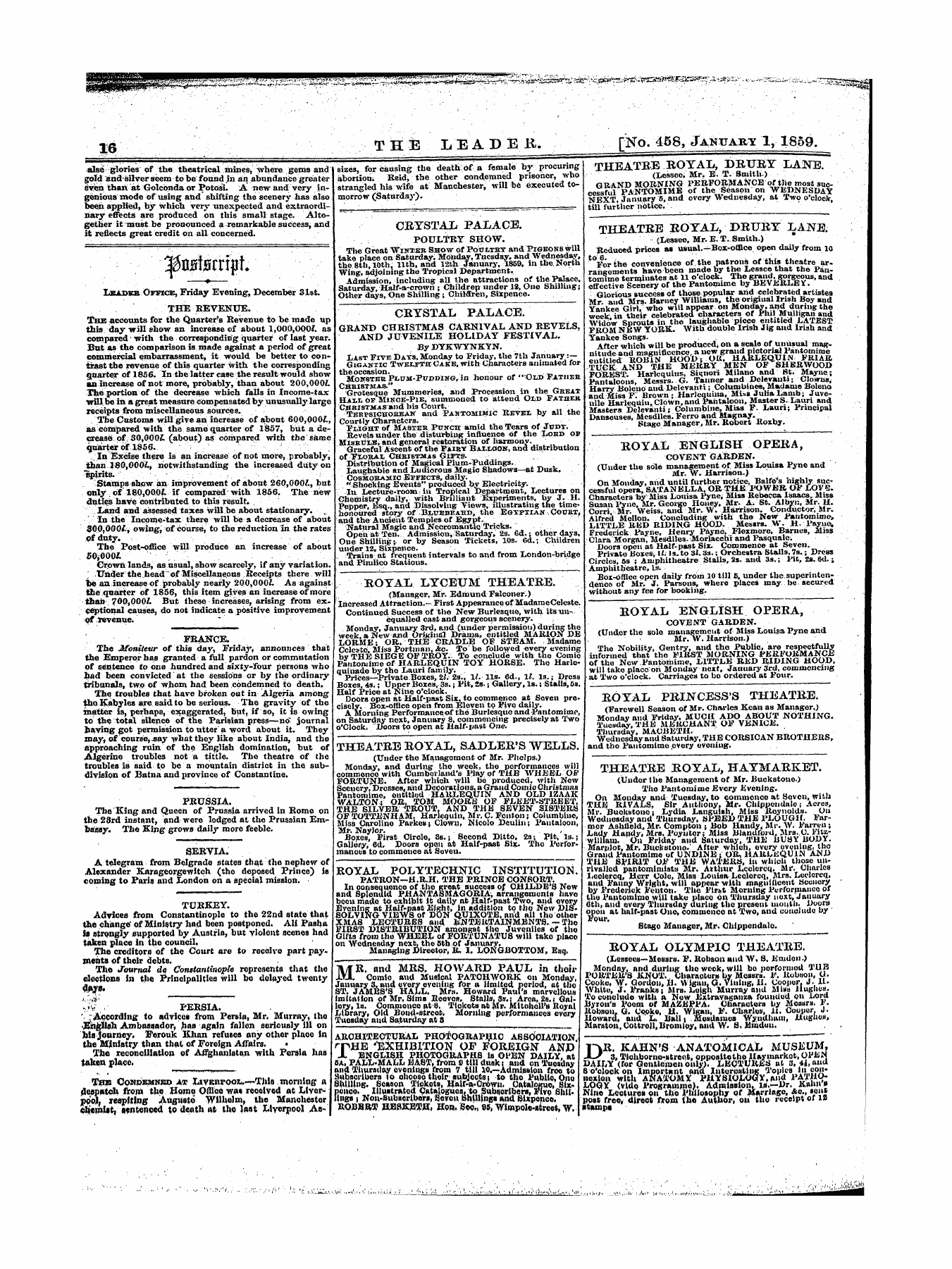 Leader (1850-1860): jS F Y, 1st edition - 'V&Ytr'i *&Gt;+*%**{¦ ^Nfilbirmt ^ J^W.^Mj,,, —*