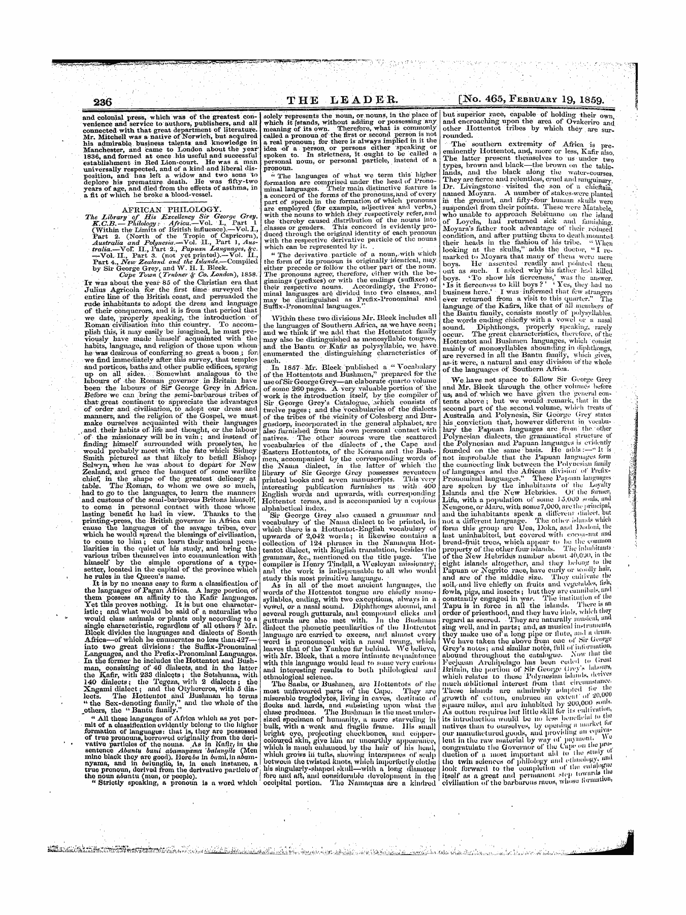 Leader (1850-1860): jS F Y, 1st edition - Untitled Article