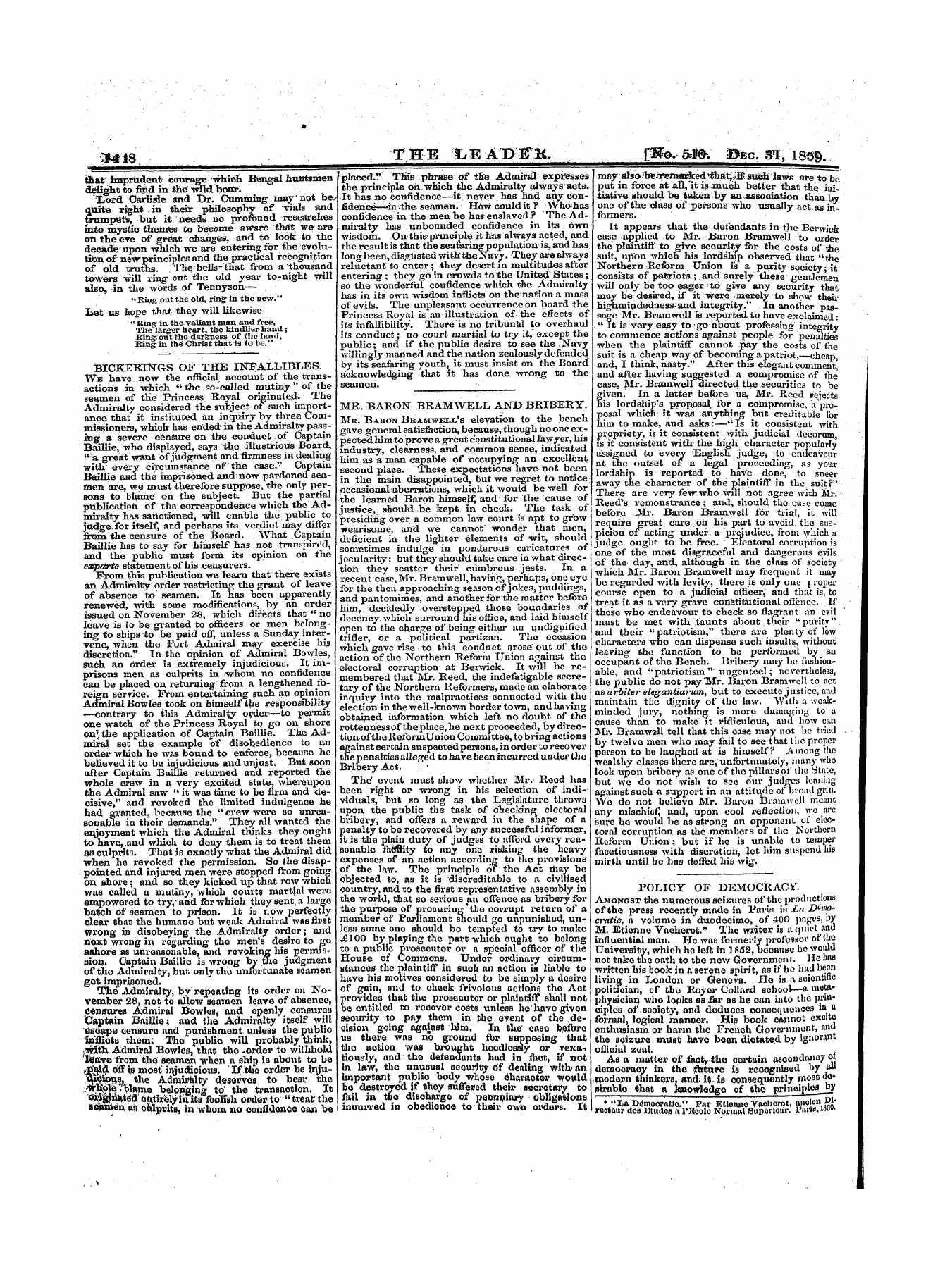 Leader (1850-1860): jS F Y, 1st edition - Untitled Article