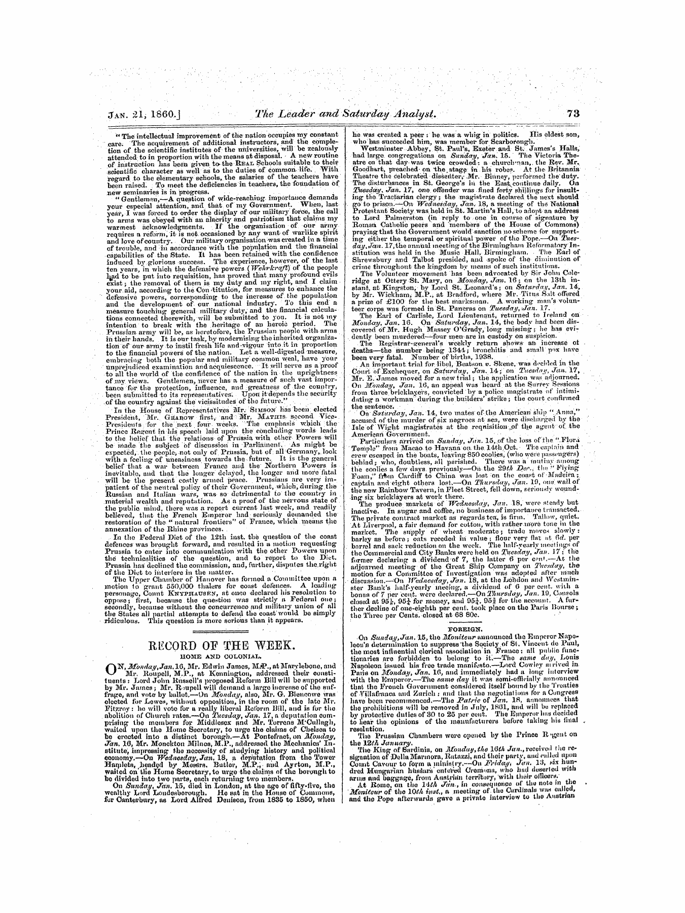 Leader (1850-1860): jS F Y, 1st edition - Untitled Article