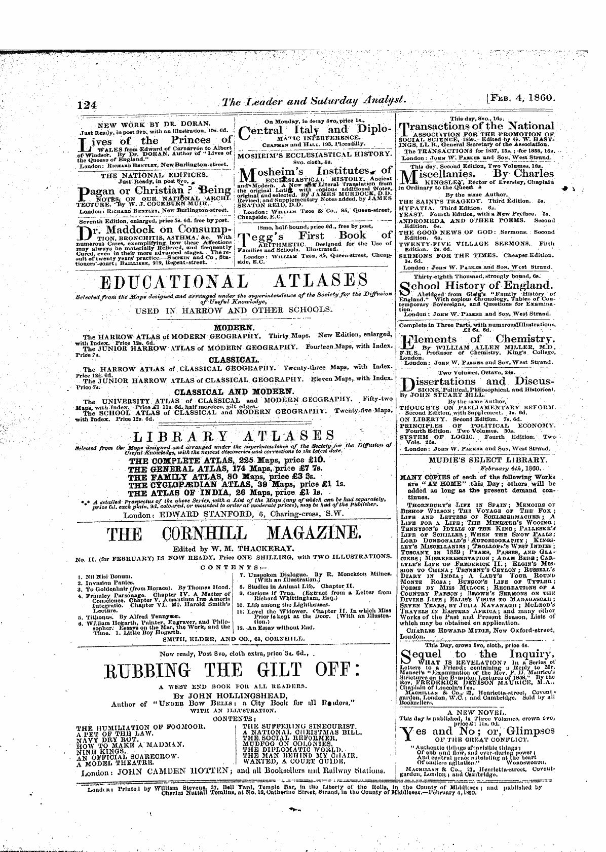 Leader (1850-1860): jS F Y, 1st edition - Untitled Article