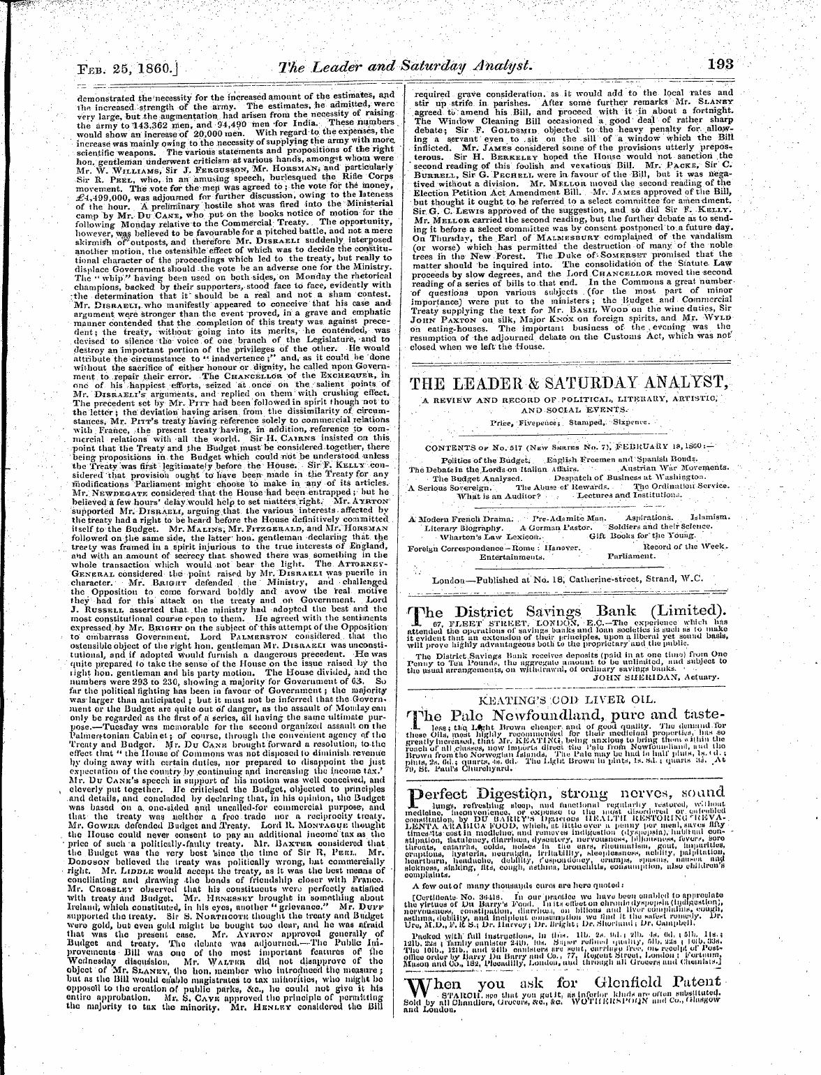 Leader (1850-1860): jS F Y, 1st edition: 21