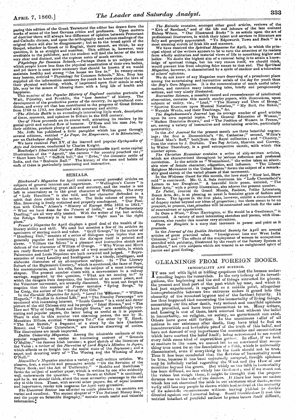 Leader (1850-1860): jS F Y, 1st edition - Glibalsringsfbom Fobbio-Jn Books.