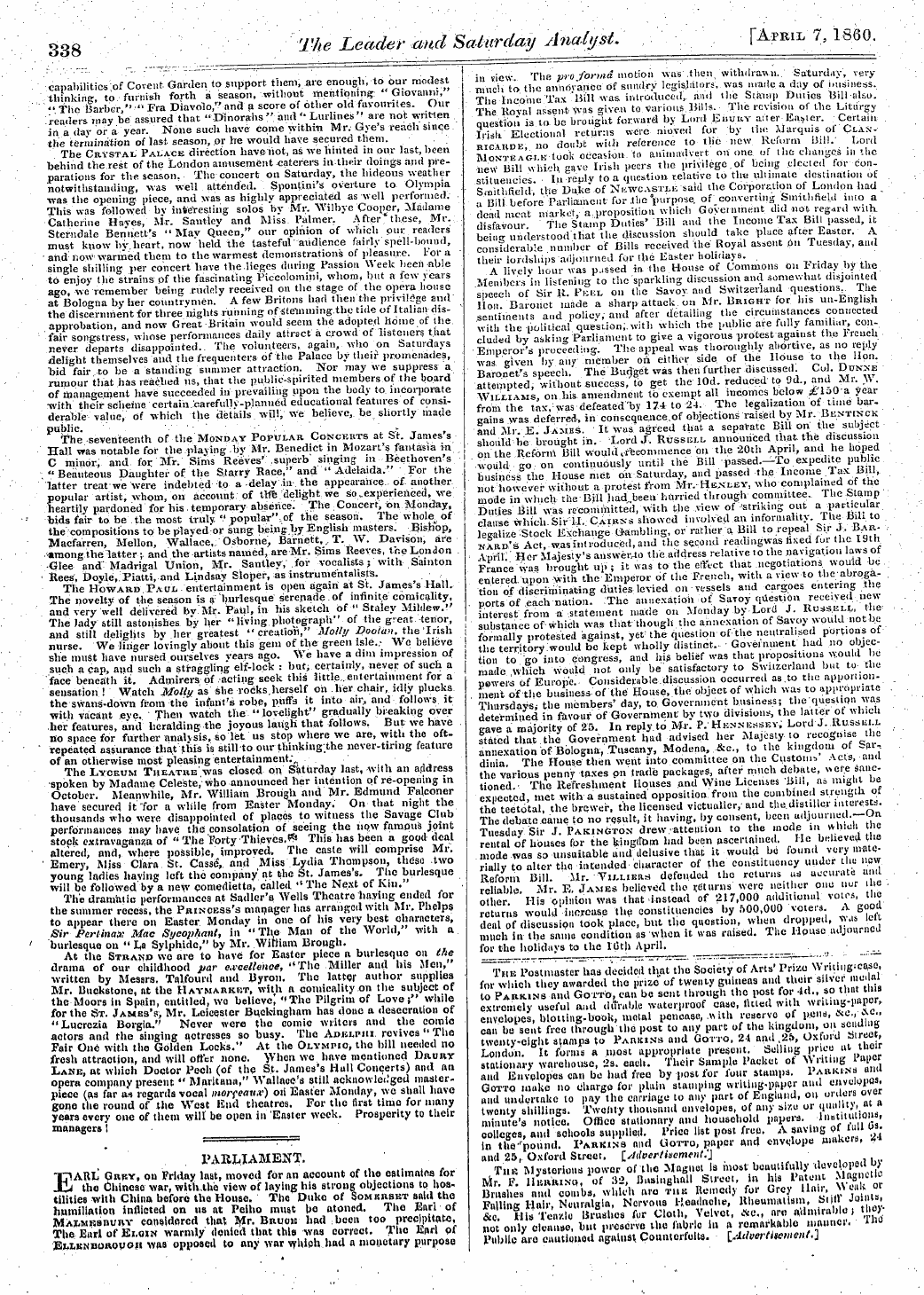 Leader (1850-1860): jS F Y, 1st edition - Untitled Article