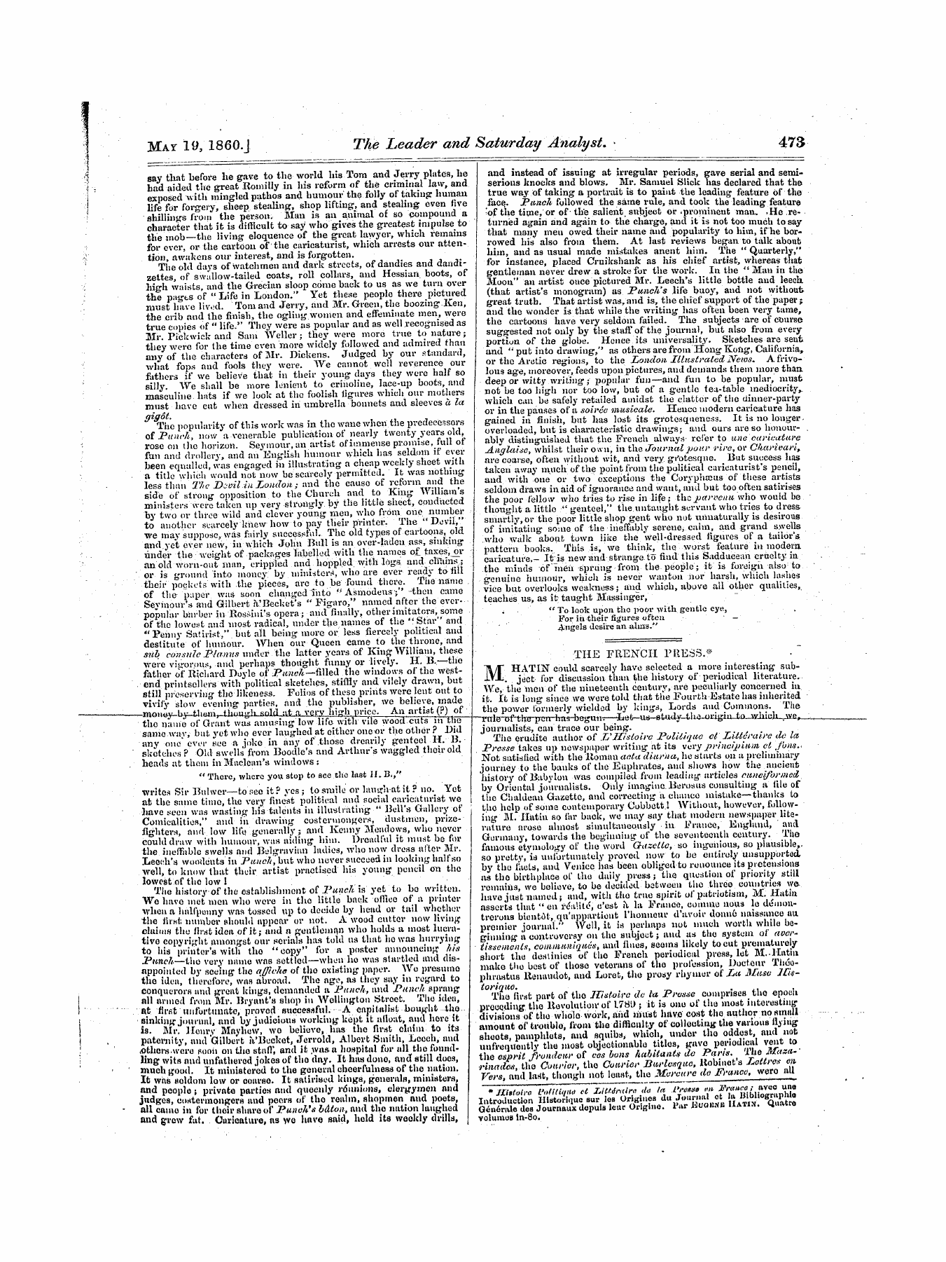 Leader (1850-1860): jS F Y, 1st edition - Untitled Article