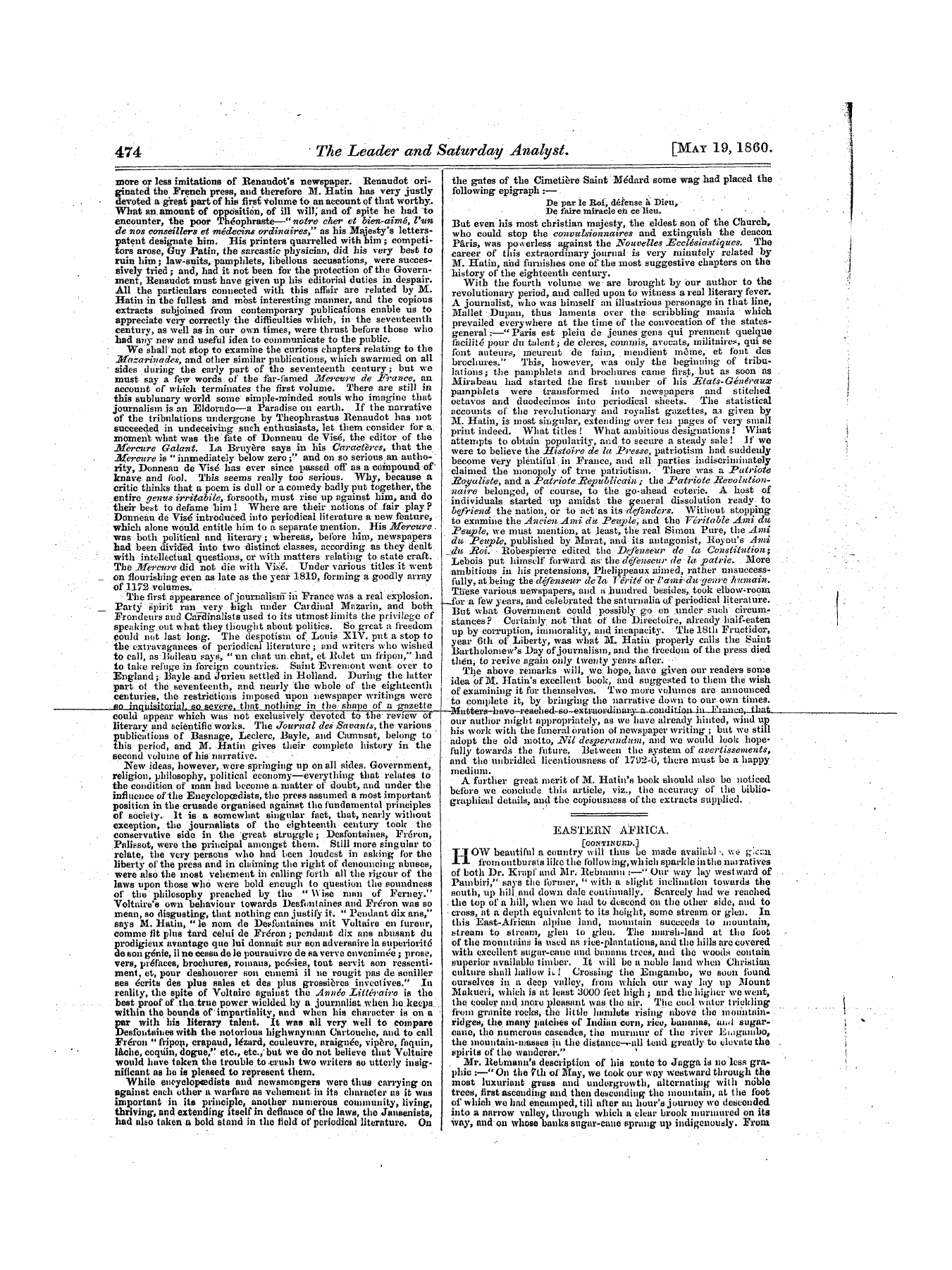 Leader (1850-1860): jS F Y, 1st edition - Untitled Article