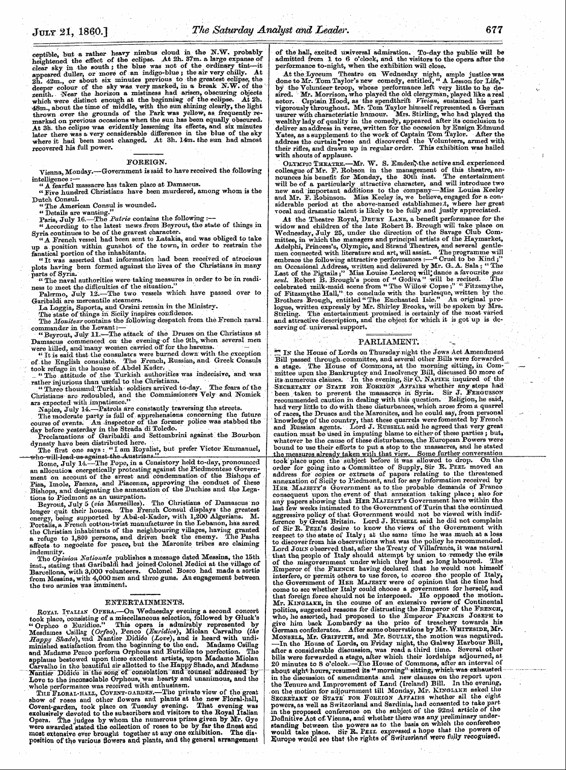 Leader (1850-1860): jS F Y, 1st edition - Untitled Article