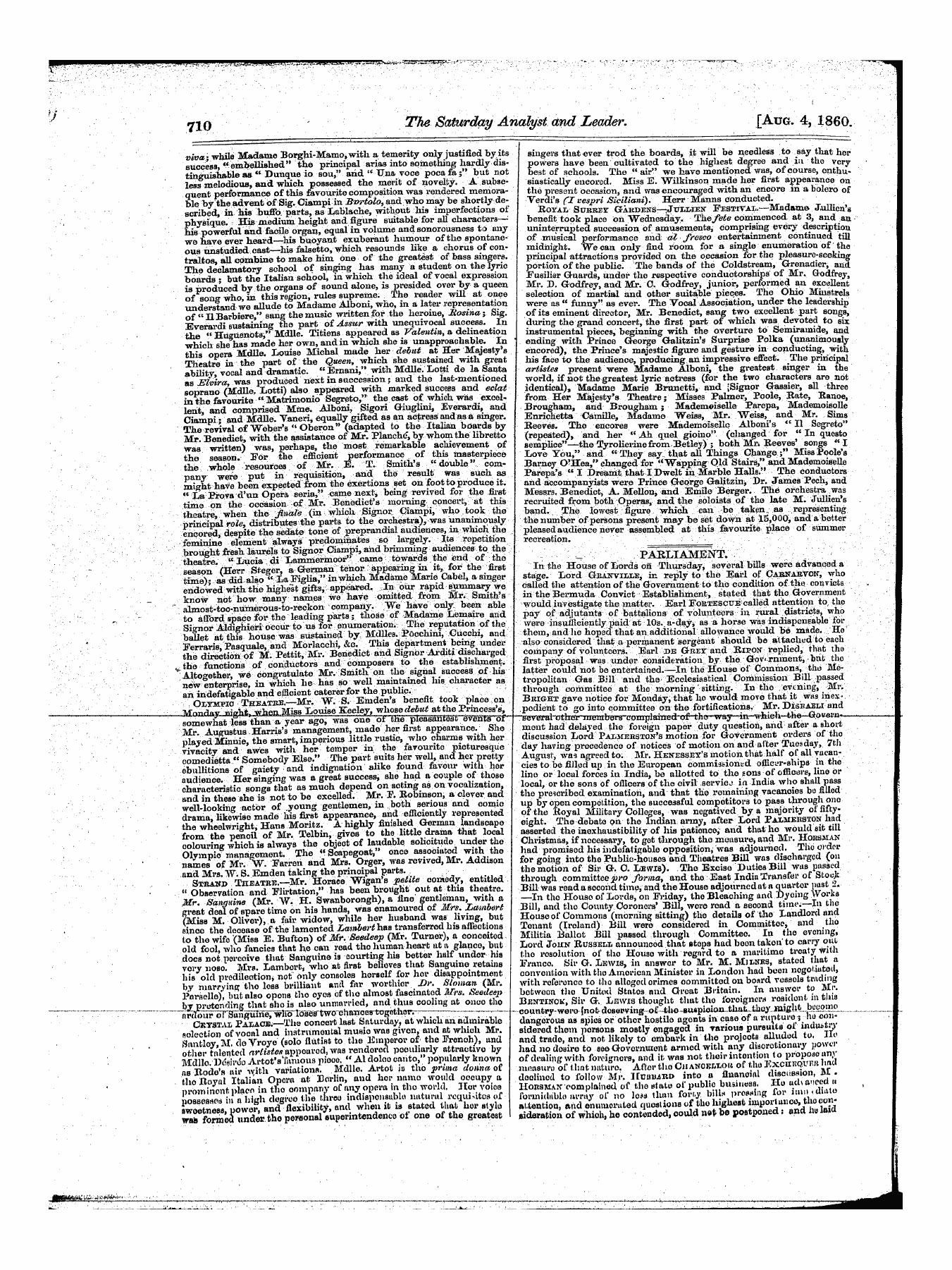 Leader (1850-1860): jS F Y, 1st edition - Parliament. Eral