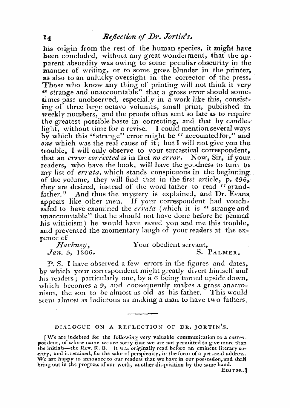 Monthly Repository (1806-1838) and Unitarian Chronicle (1832-1833): F Y, 1st edition: 14