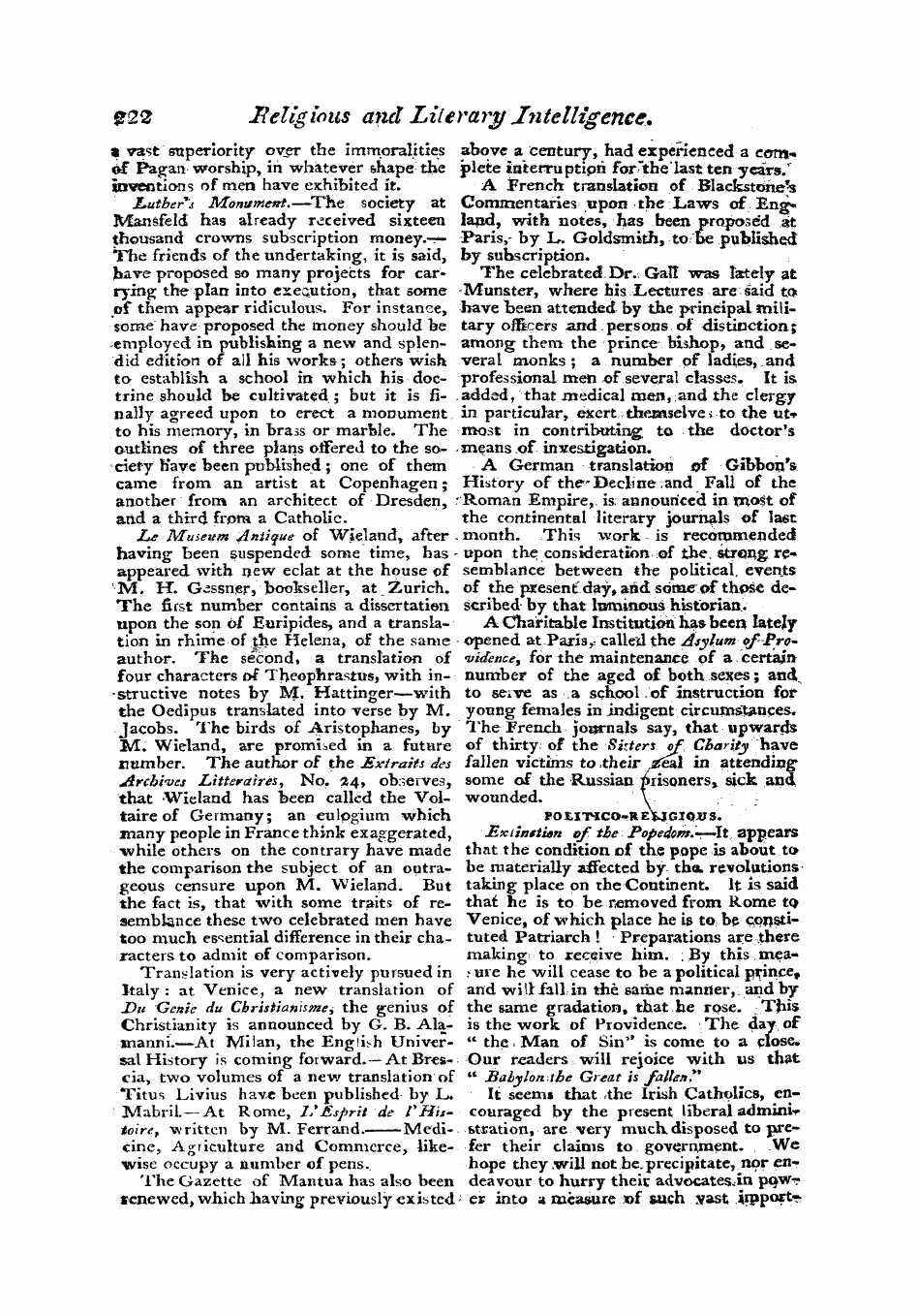 Monthly Repository (1806-1838) and Unitarian Chronicle (1832-1833): F Y, 1st edition: 54