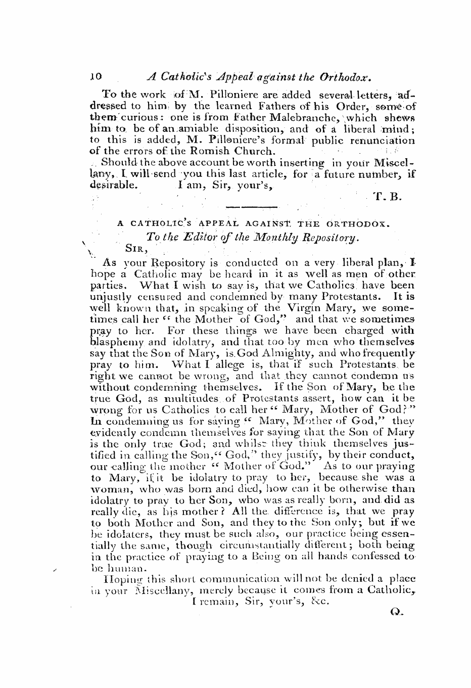 Monthly Repository (1806-1838) and Unitarian Chronicle (1832-1833): F Y, 1st edition: 10