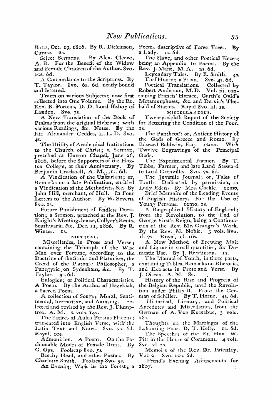 Monthly Repository (1806-1838) and Unitarian Chronicle (1832-1833): F Y, 1st edition - Untitled Article