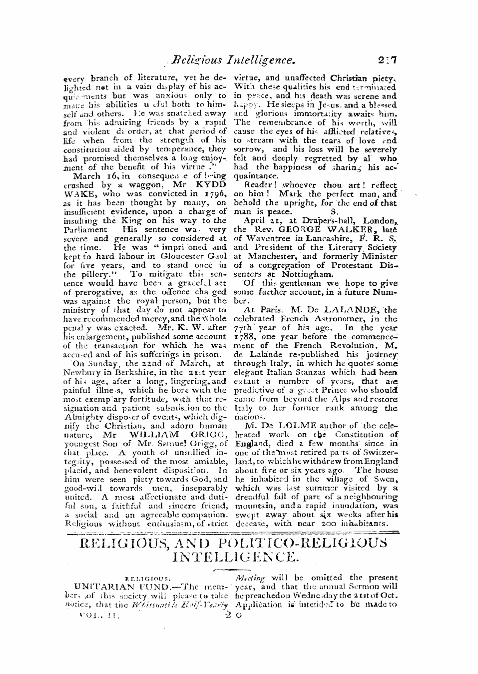 Monthly Repository (1806-1838) and Unitarian Chronicle (1832-1833): F Y, 1st edition - Untitled Article