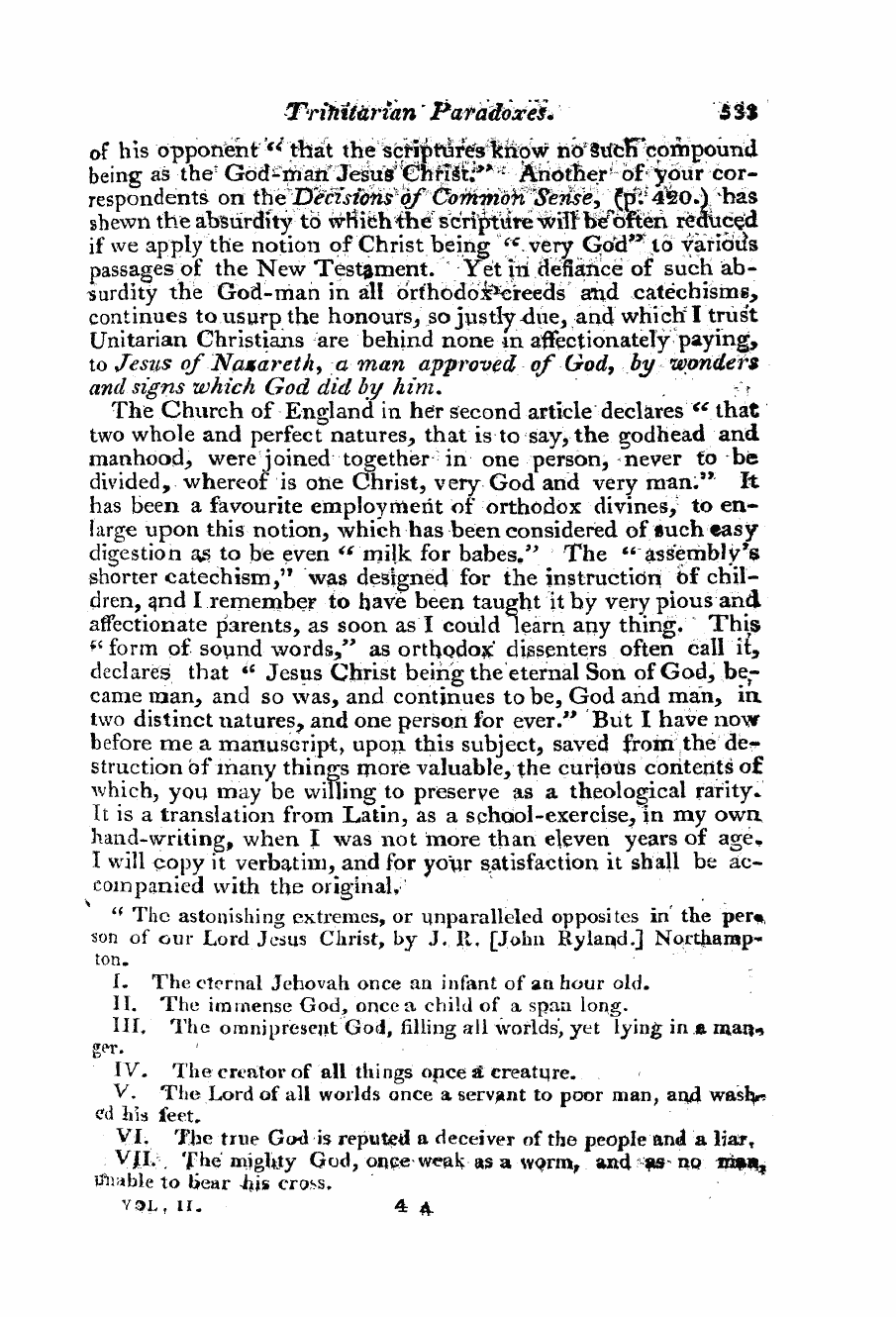 Monthly Repository (1806-1838) and Unitarian Chronicle (1832-1833): F Y, 1st edition: 25