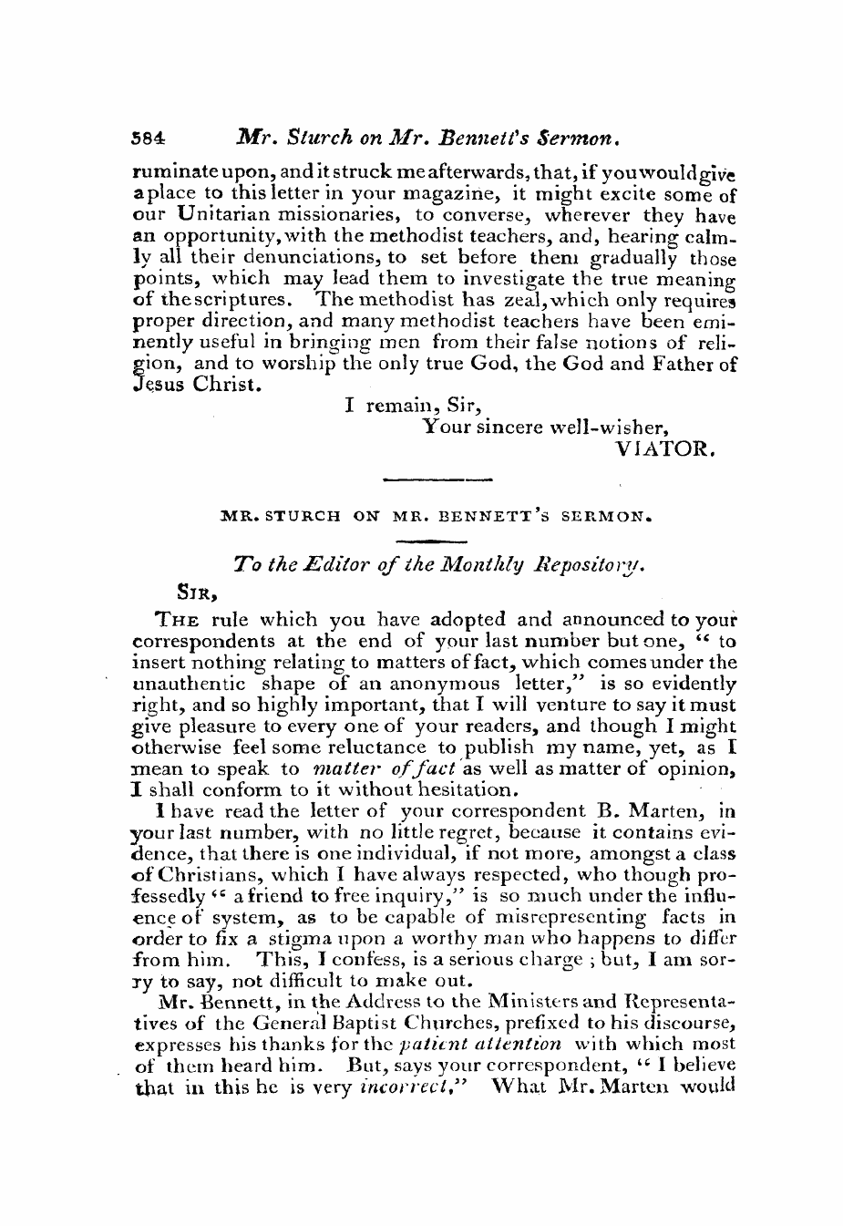 Monthly Repository (1806-1838) and Unitarian Chronicle (1832-1833): F Y, 1st edition: 20