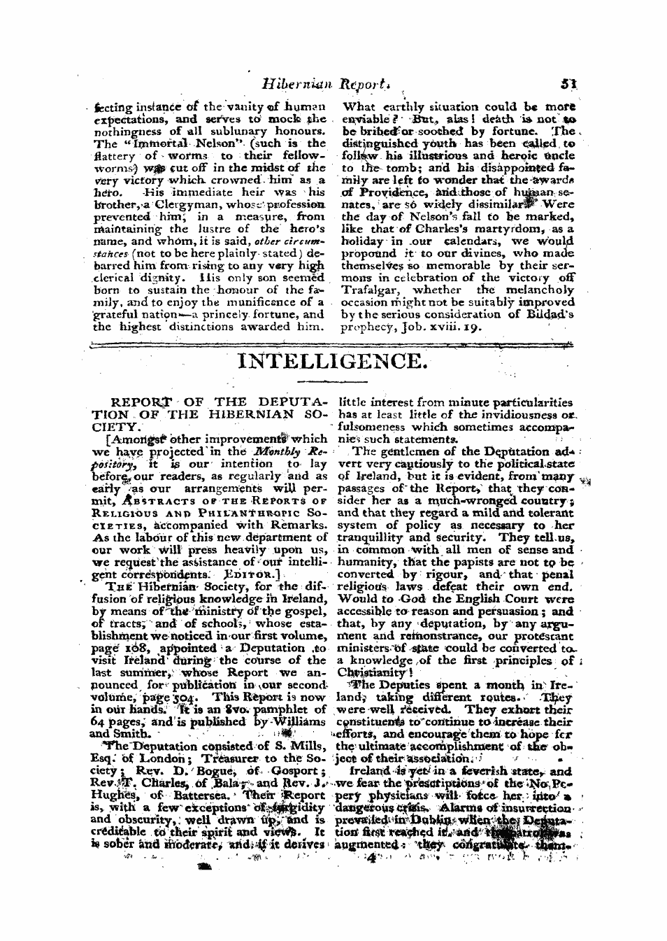 Monthly Repository (1806-1838) and Unitarian Chronicle (1832-1833): F Y, 1st edition - Intelligence.