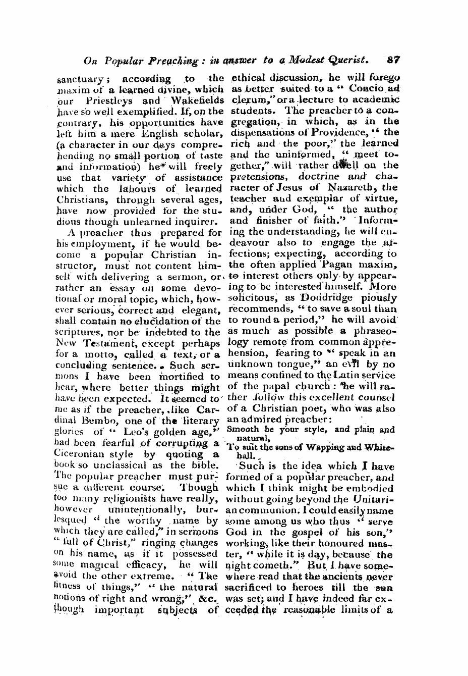 Monthly Repository (1806-1838) and Unitarian Chronicle (1832-1833): F Y, 1st edition - Untitled Article