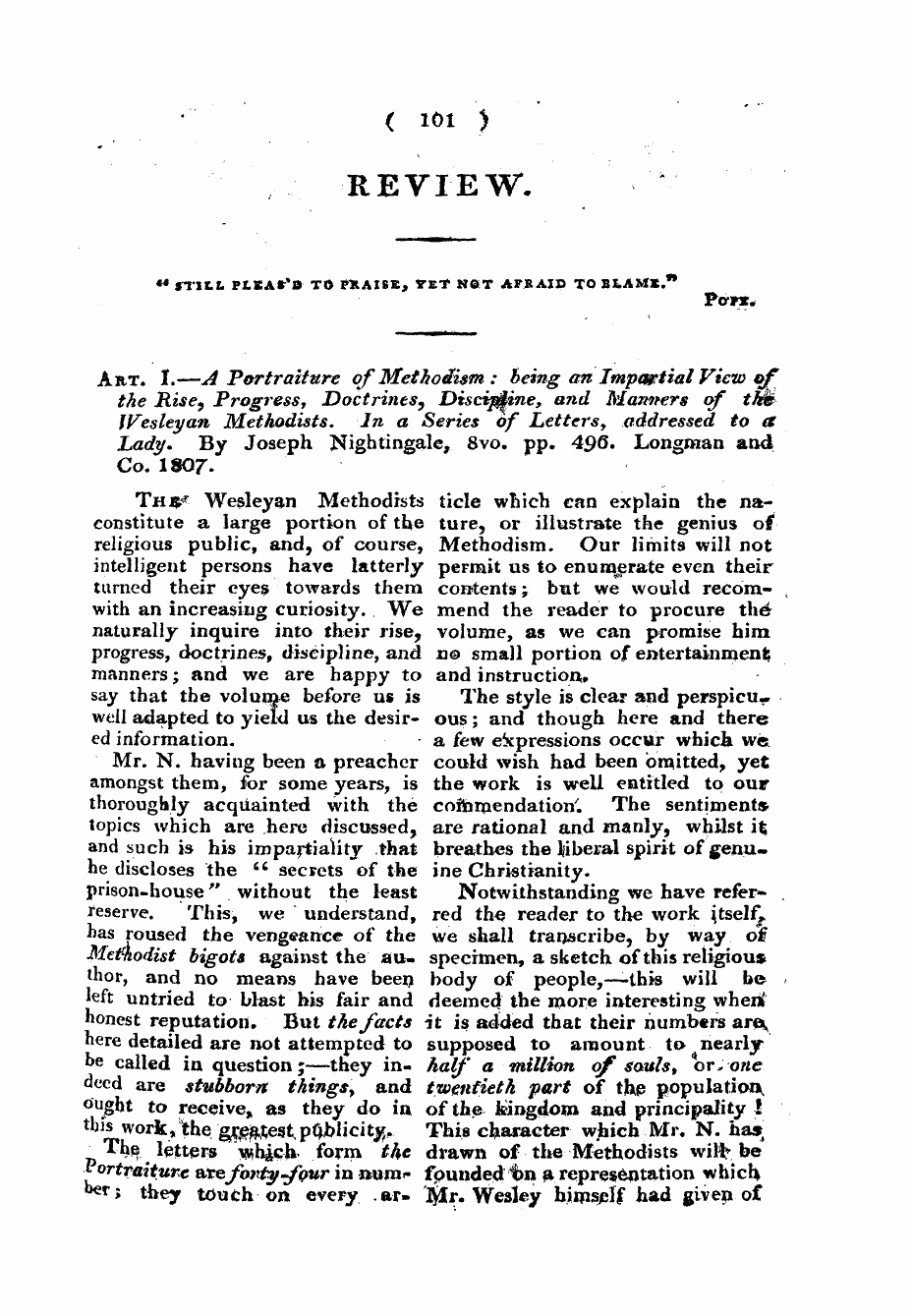 Monthly Repository (1806-1838) and Unitarian Chronicle (1832-1833): F Y, 1st edition - Untitled Article