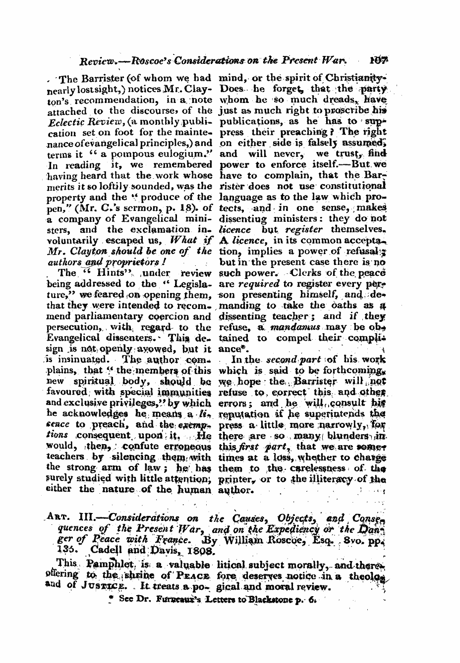 Monthly Repository (1806-1838) and Unitarian Chronicle (1832-1833): F Y, 1st edition - Untitled Article