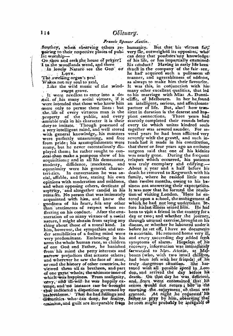 Monthly Repository (1806-1838) and Unitarian Chronicle (1832-1833): F Y, 1st edition - Untitled Article