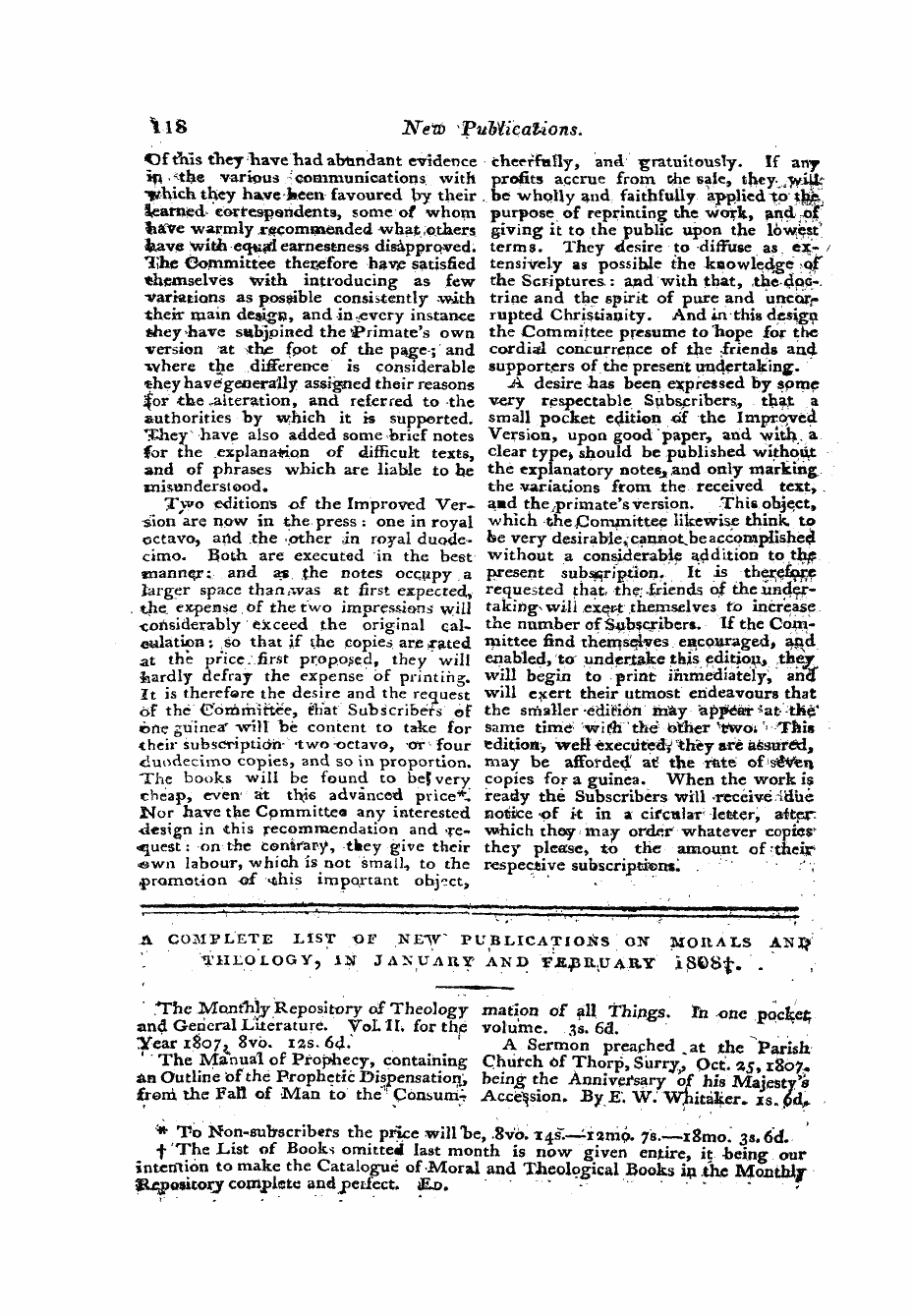 Monthly Repository (1806-1838) and Unitarian Chronicle (1832-1833): F Y, 1st edition - Untitled Article