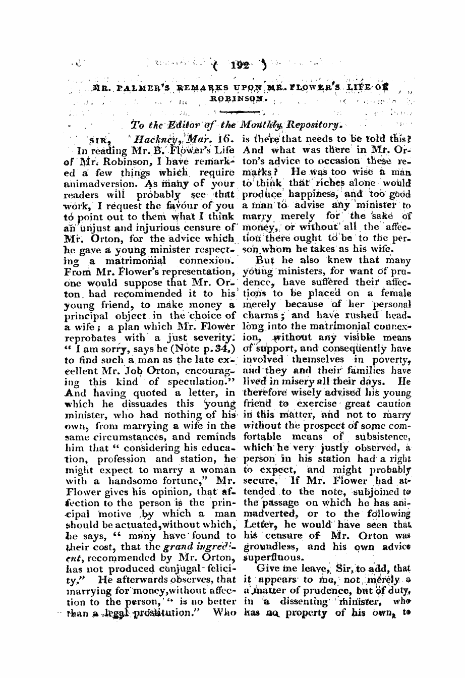 Monthly Repository (1806-1838) and Unitarian Chronicle (1832-1833): F Y, 1st edition: 20