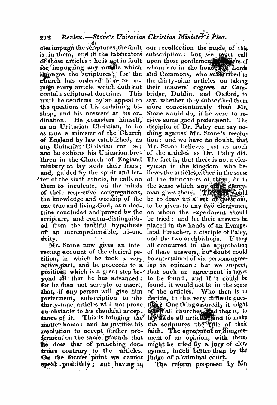 Monthly Repository (1806-1838) and Unitarian Chronicle (1832-1833): F Y, 1st edition - Untitled Article