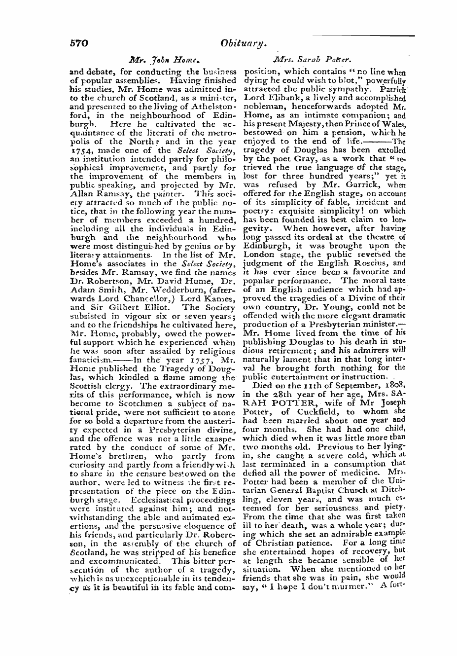 Monthly Repository (1806-1838) and Unitarian Chronicle (1832-1833): F Y, 1st edition - Untitled Article