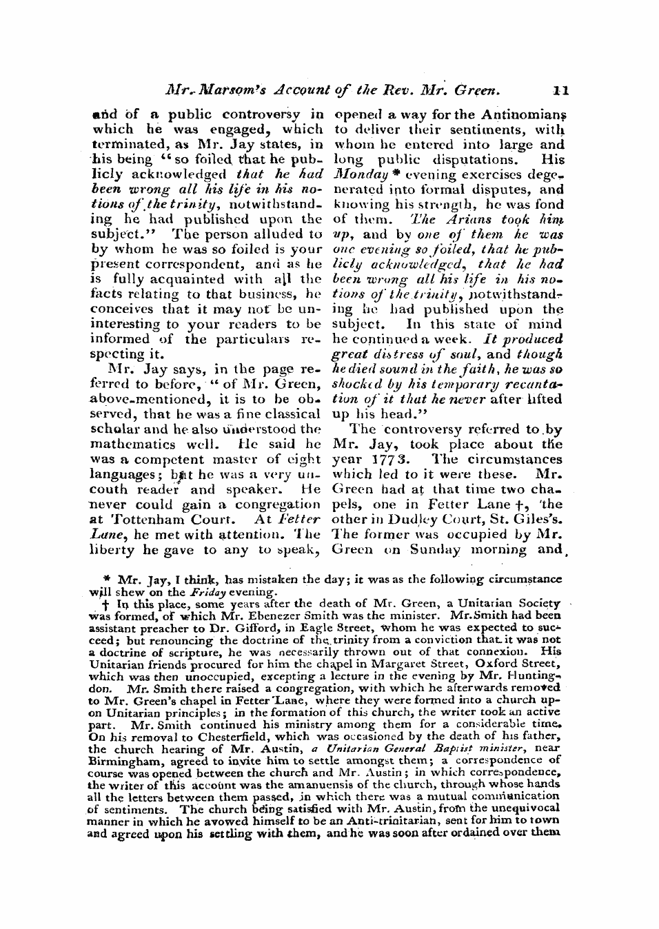 Monthly Repository (1806-1838) and Unitarian Chronicle (1832-1833): F Y, 1st edition - Untitled Article