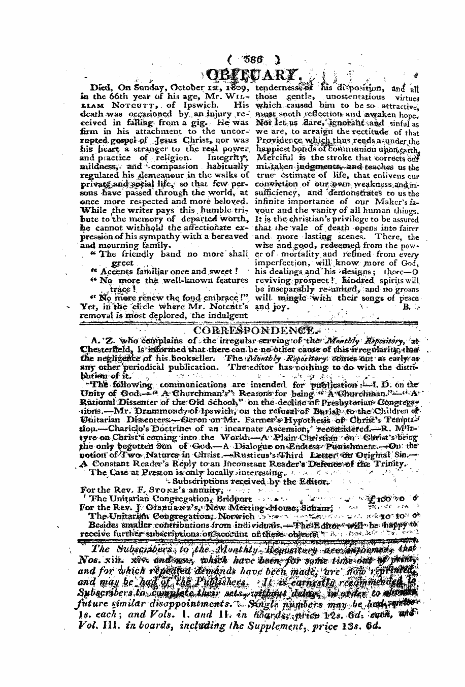 Monthly Repository (1806-1838) and Unitarian Chronicle (1832-1833): F Y, 1st edition: 56