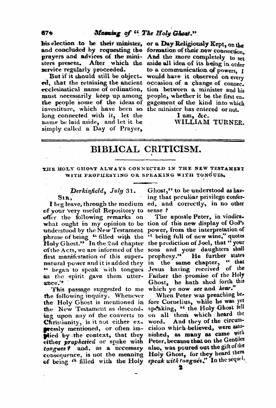 Monthly Repository (1806-1838) and Unitarian Chronicle (1832-1833): F Y, 1st edition - Biblical Criticism