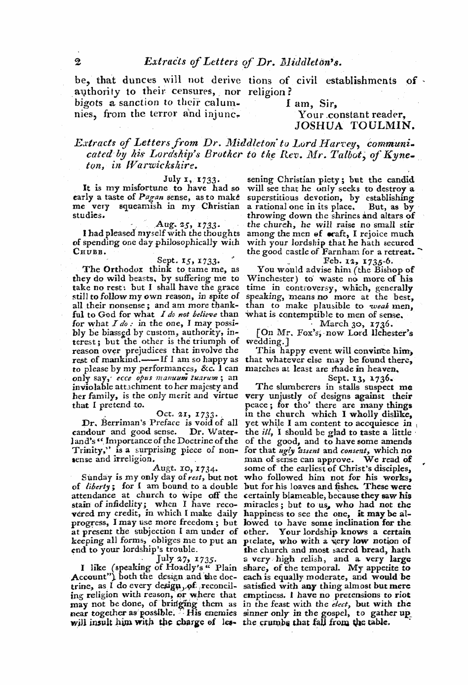 Monthly Repository (1806-1838) and Unitarian Chronicle (1832-1833): F Y, 1st edition - Untitled Article