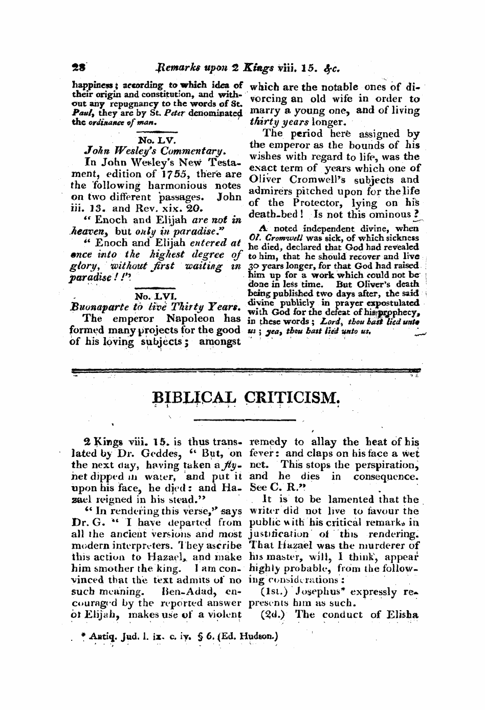 Monthly Repository (1806-1838) and Unitarian Chronicle (1832-1833): F Y, 1st edition - Biblical Criticism. - 1 * ¦ ¦ ' I - ¦ . \ I . •»