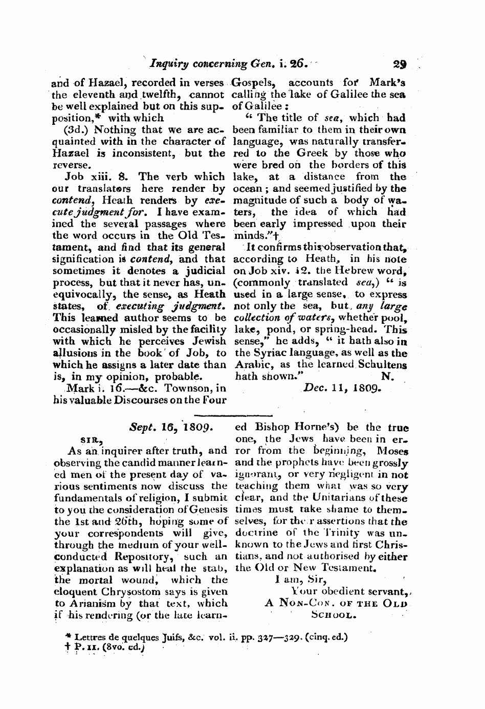 Monthly Repository (1806-1838) and Unitarian Chronicle (1832-1833): F Y, 1st edition: 29